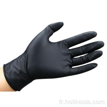 Gants de main nitrile noire, gants de travail